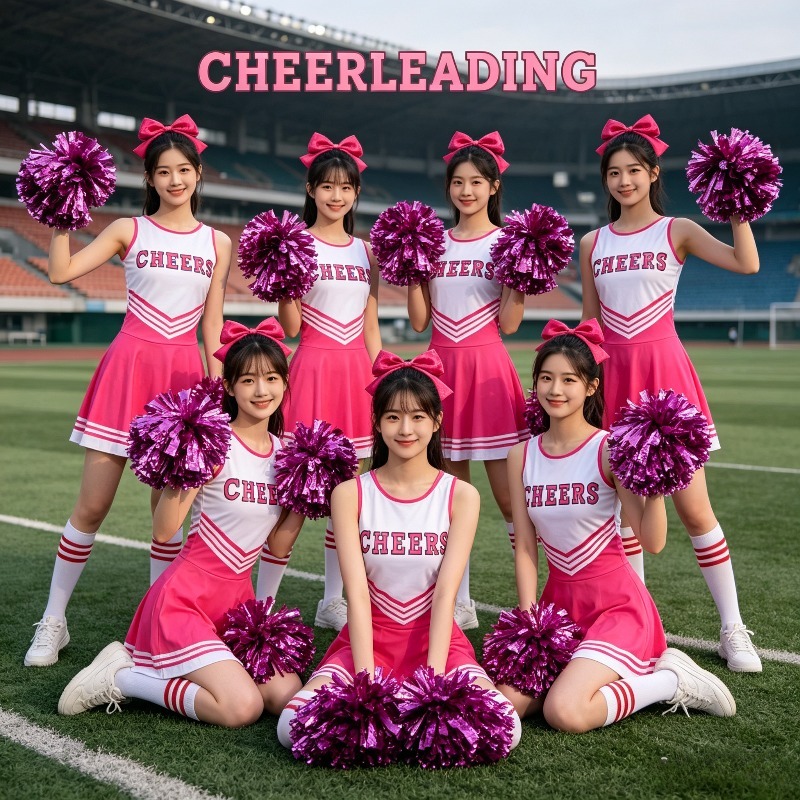 Cheerleading Pom Pom - Cheerleading danskostuumset voor dames, 4-delig uniform