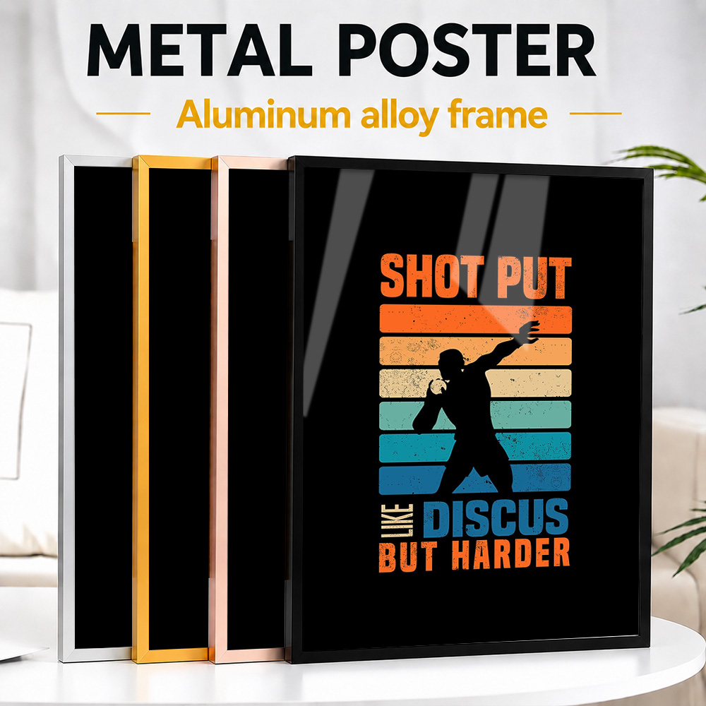 Shot Put Metal - Gepersonaliseerde metalen poster met gewerpbal, inspirerende