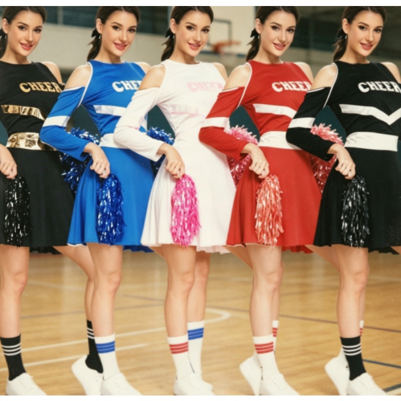 Cheerleading Pom Pom - Europees-Amerikaans cheerleaderkostuum voor vrouwen, pompons &